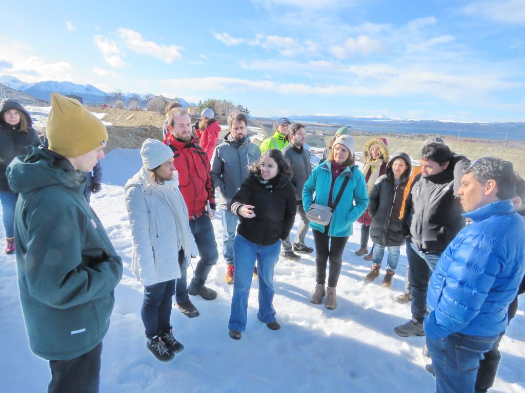 Participants discussing during the site visit in Ushuaia