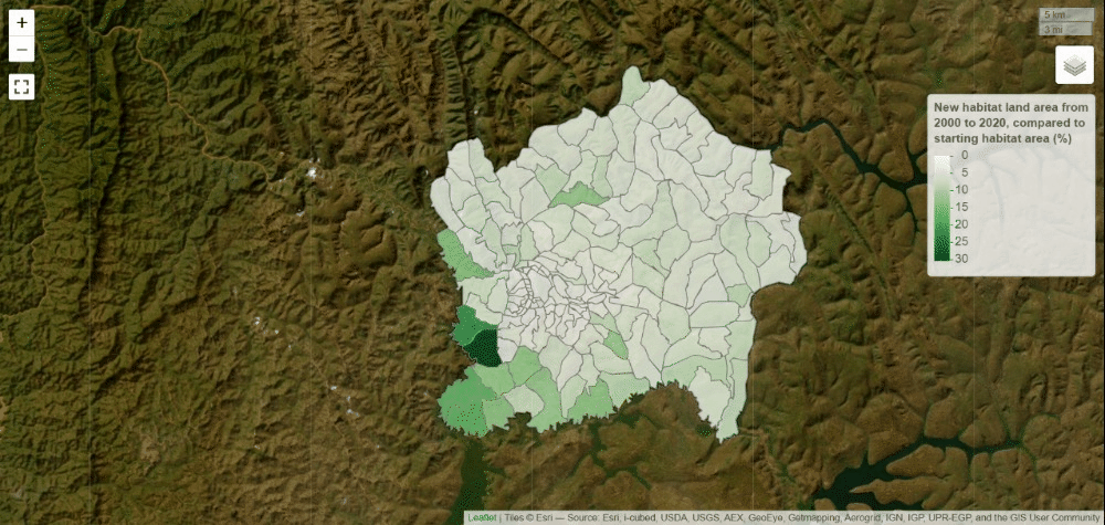 a gif of land use changes in kigali, rwanda