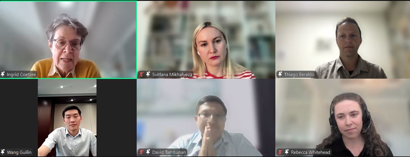 A screenshot of speakers of the UrbanShift webinar “Nature – Positive Tourism: Local leadership in balancing conservation and economic growth”.