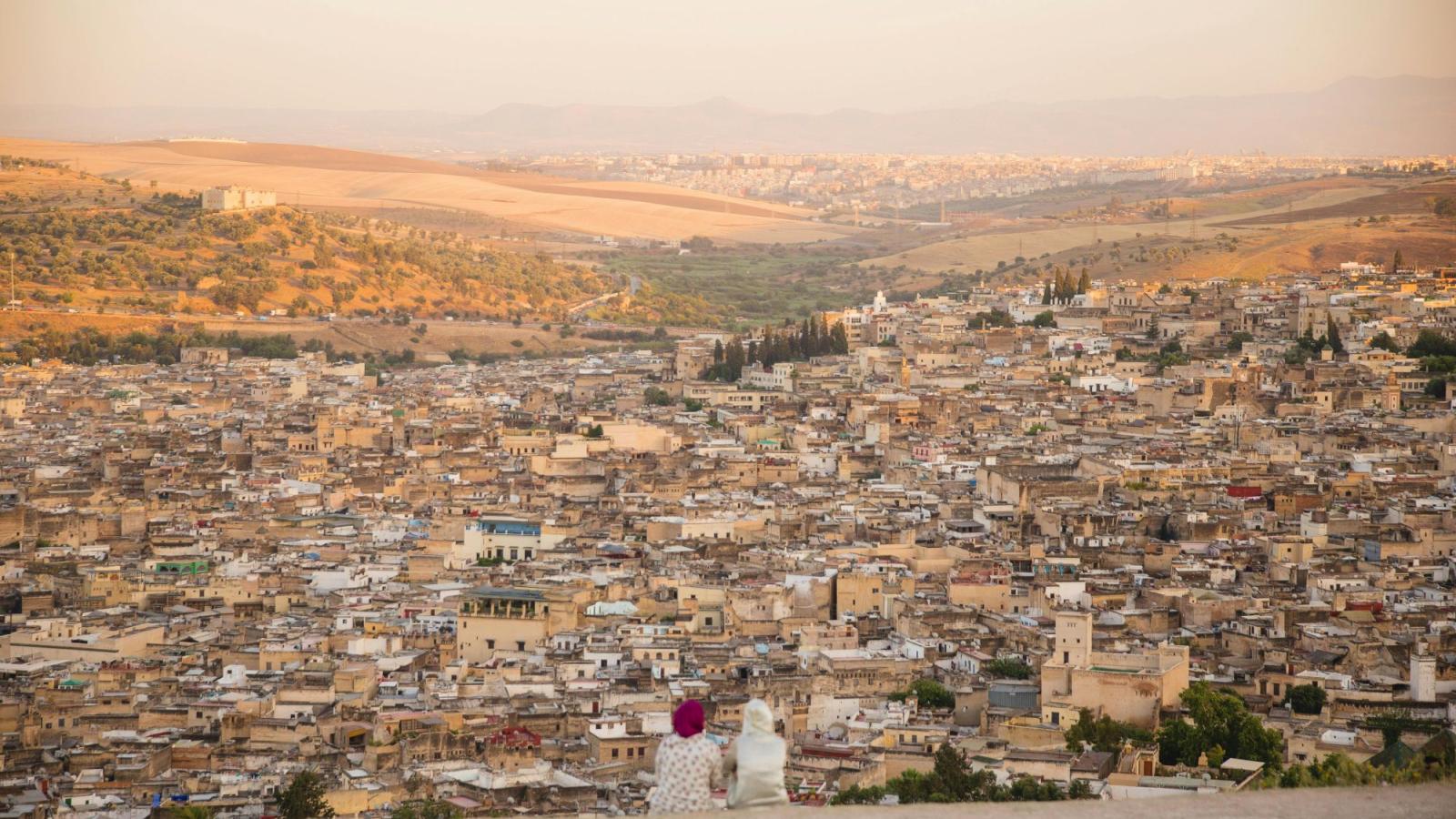Aerial view of a city in Morocco