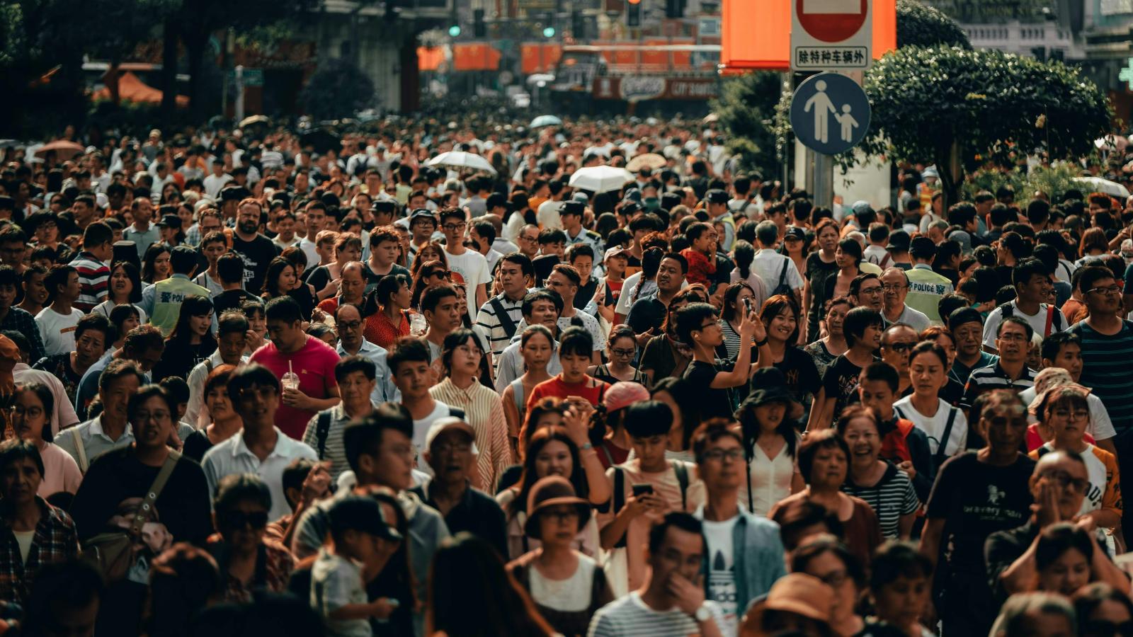 a crowded city street