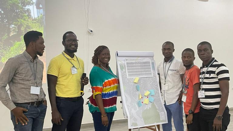 Participants presenting during the Freetown Lab