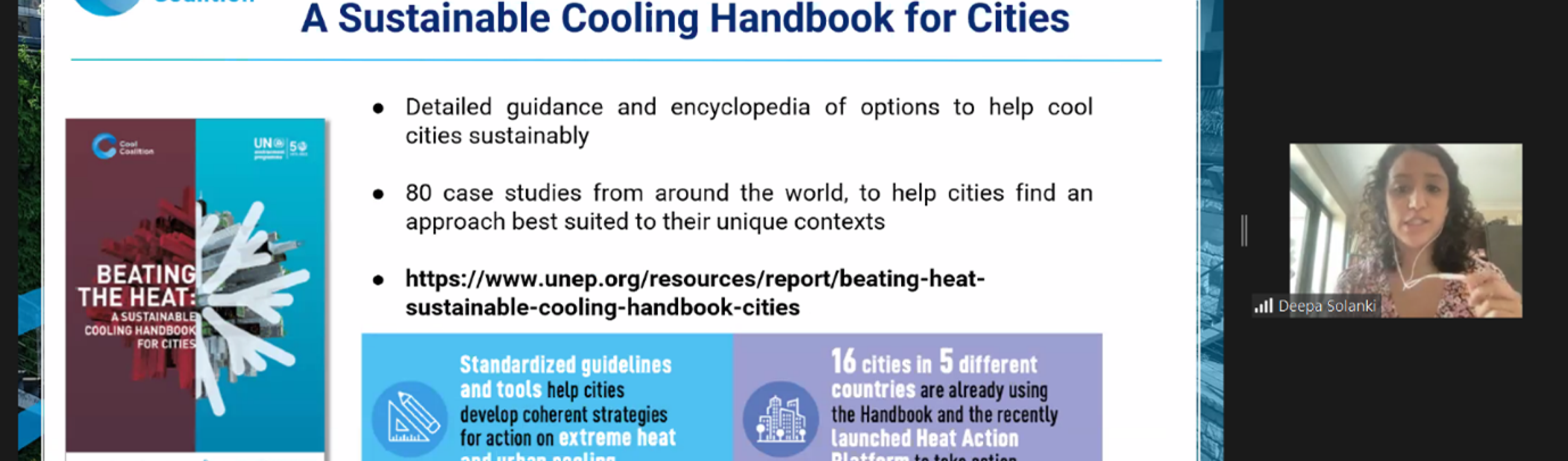 a screenshot of the ICLEI Energy Exchanges and UrbanShift webinar on urban cooling
