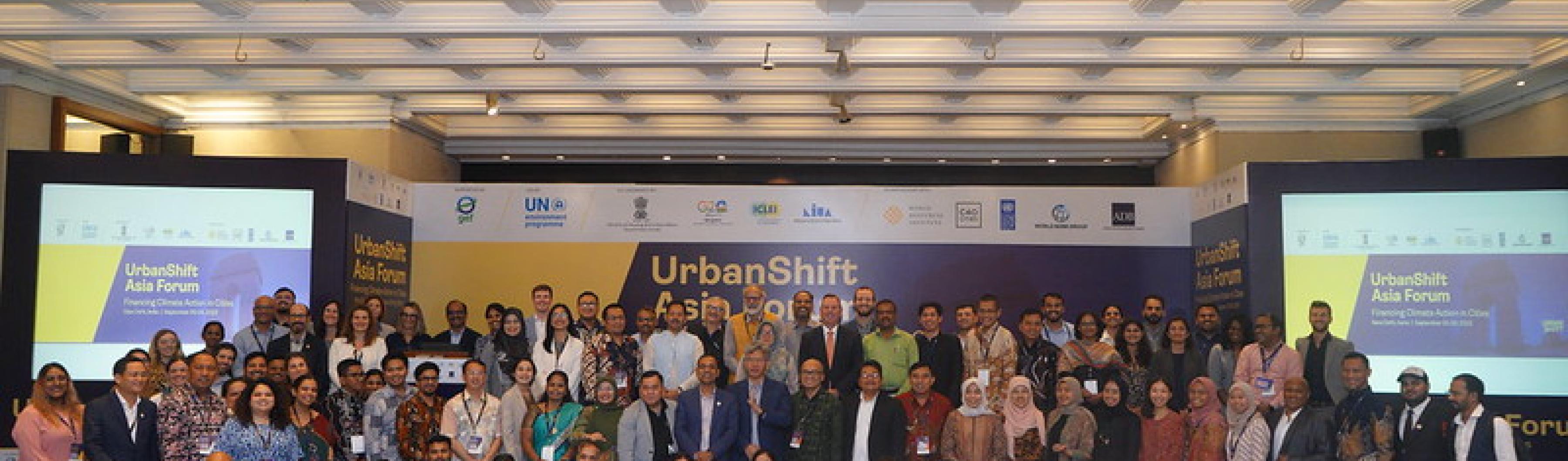 Participants in the UrbanShift Asia Forum gather for a group photo