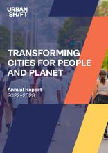 the cover of the 2022-2023 urbanshift annual report