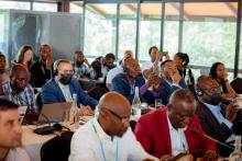 Participants from Kigali, Freetown, Marrakech and other UrbanShift cities during the nature-based solutions workshop at the UrbanShift City Academy for Africa, May 2022.